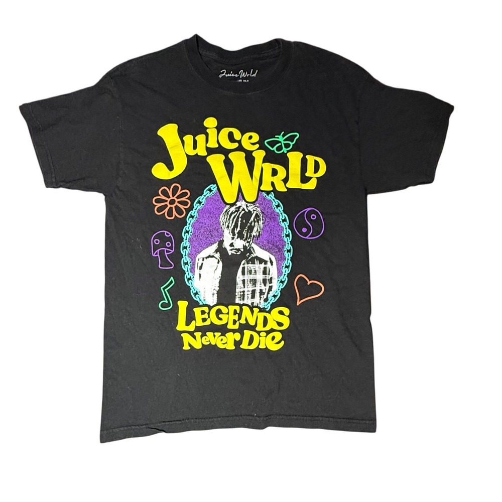 Juice Wrld Legends Never Die Graphic Print Black T Shirt‎ Medium